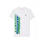 T-shirt Lacoste Sport Brand Contraste Branco