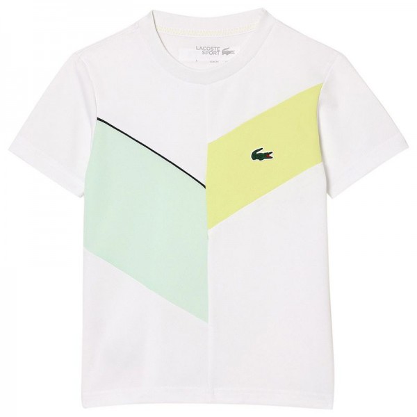Lacoste Sport Regular Fit T-Shirt Sem Costura Branco Verde